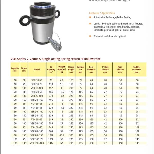 Hollow Ram Hydraulic Cylinders